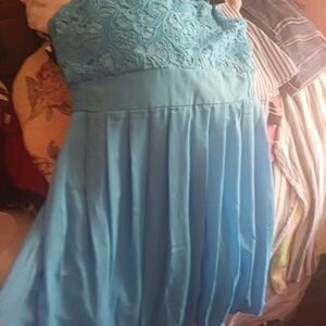 Zanzea Turquoise Lace Dress